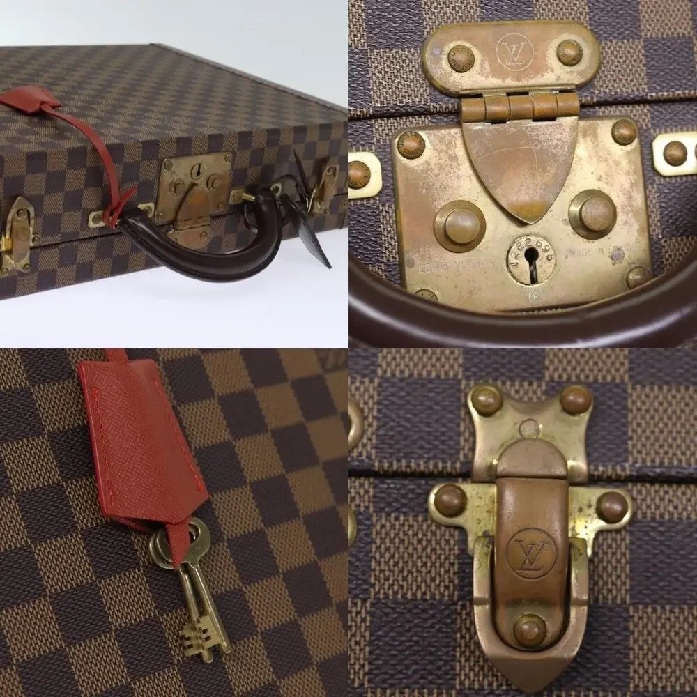 Louis Vuitton Damier Ebene Attache Case Handbag Brown